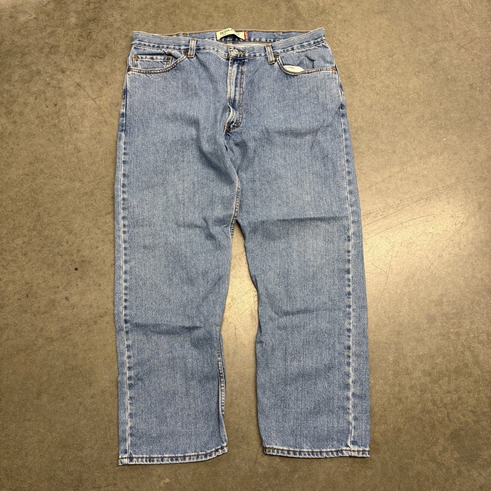 Levis 505 Regular Fit Jeans Mens 42x30 Blue Denim Straight Leg Pants